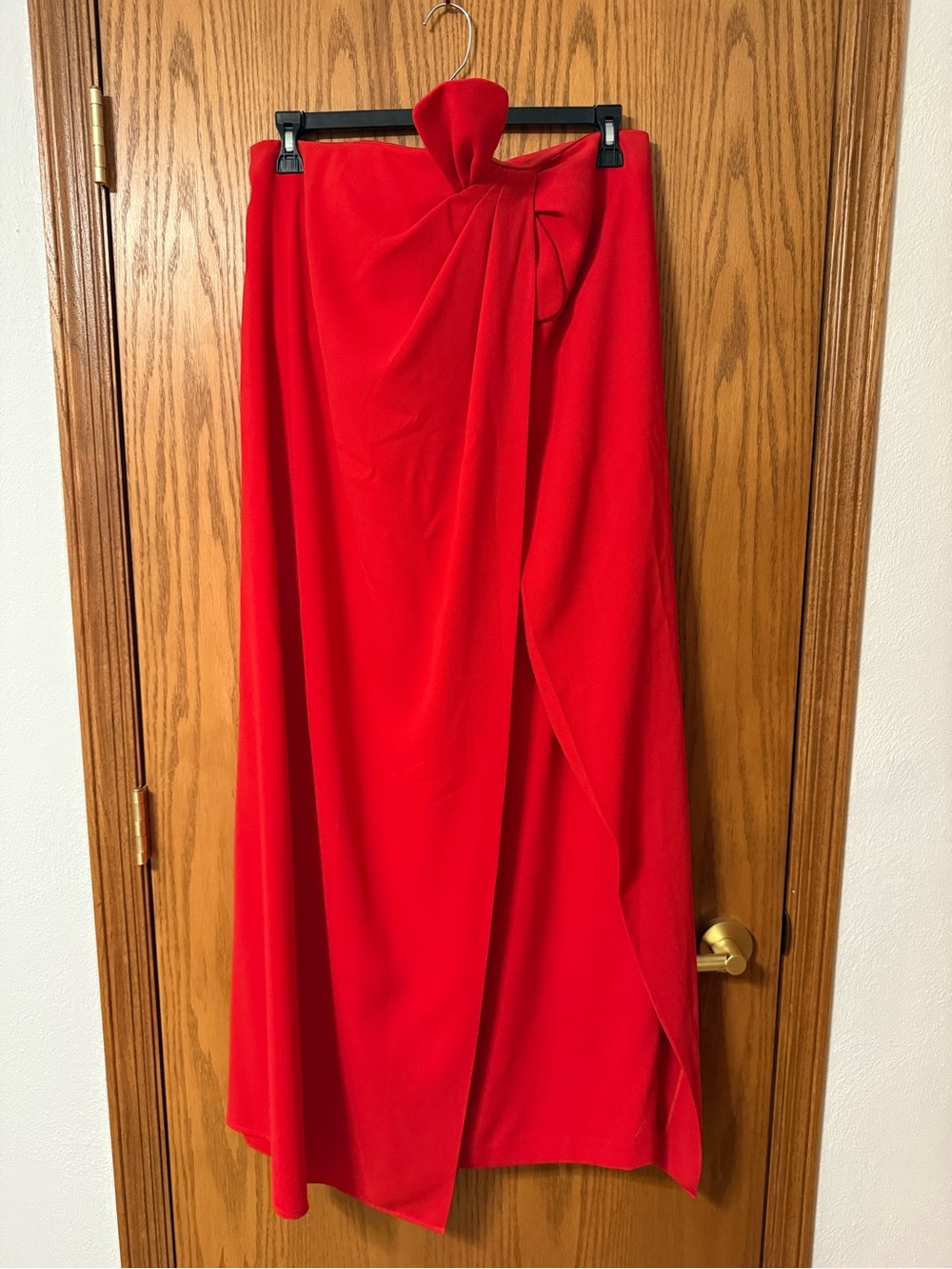 Antonio Melani Vibrant Red Wrap Maxi dress with Front Drape